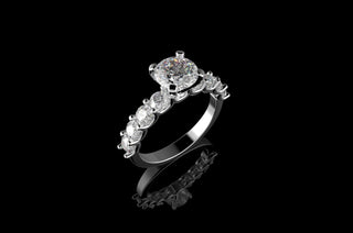 18k white gold round diamond engagement ring 3.17cts