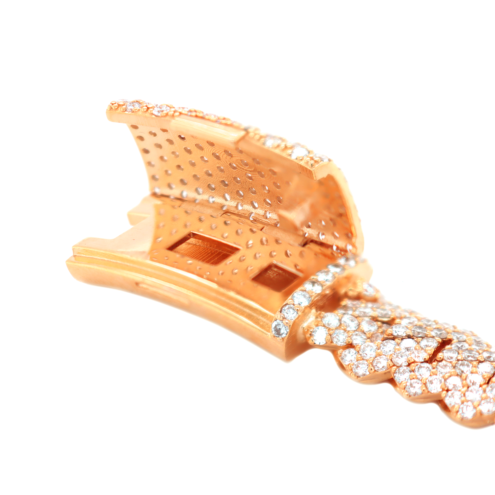 Miami Cuban Curved Diamond Rose Gold Bracelet 10.15 CT