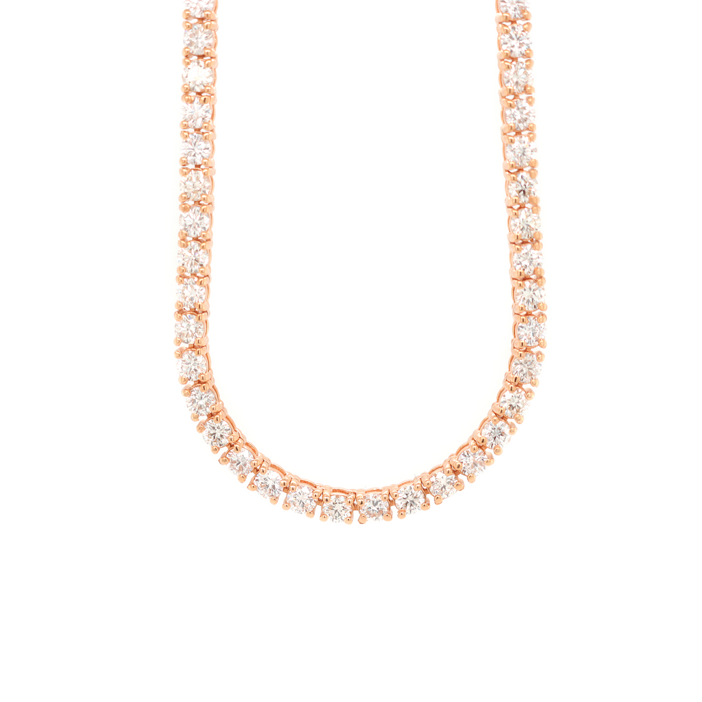 Diamond Tennis Rose Gold Chain 12.52 CT