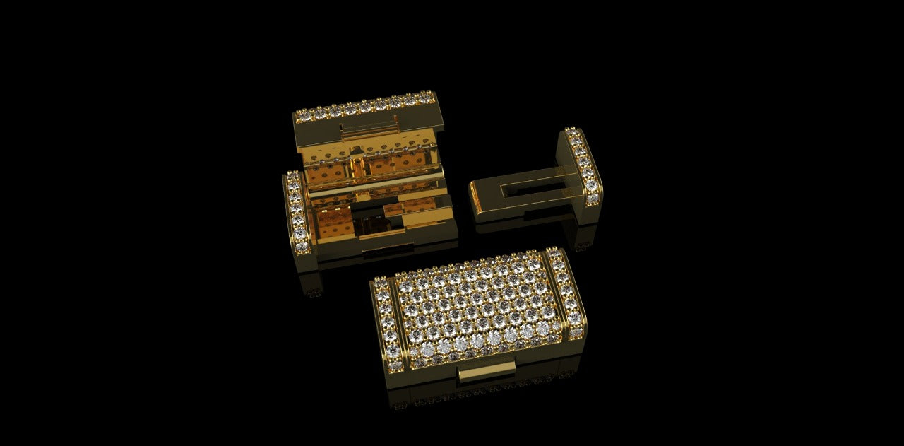 14K YELLOW GOLD SMALL CUSTOM DIAMOND LOCK