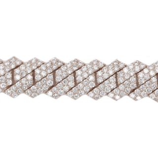 Miami Cuban Curved Diamond White Gold Bracelet 10.15 CT