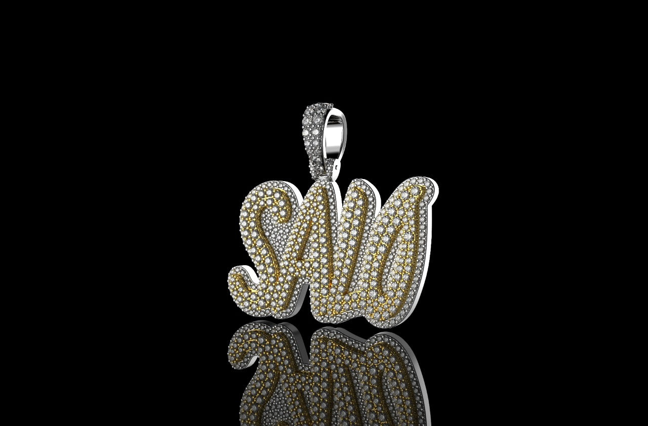 14k 2 tone yellow and white gold double layer custom "salo" style diamond engagement ring