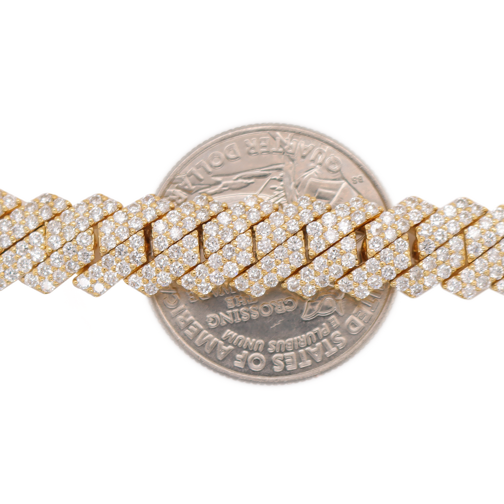 Miami Cuban Curved Diamond Bracelet 10.15 CT