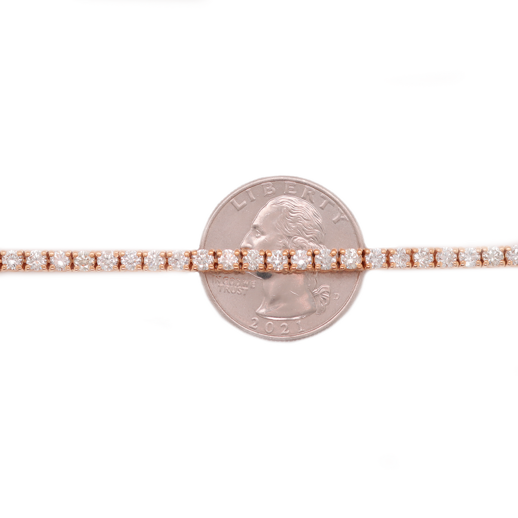 Diamond Tennis Rose Gold Chain 12.52 CT