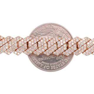 Miami Cuban Curved Diamond Rose Gold Bracelet 10.15 CT
