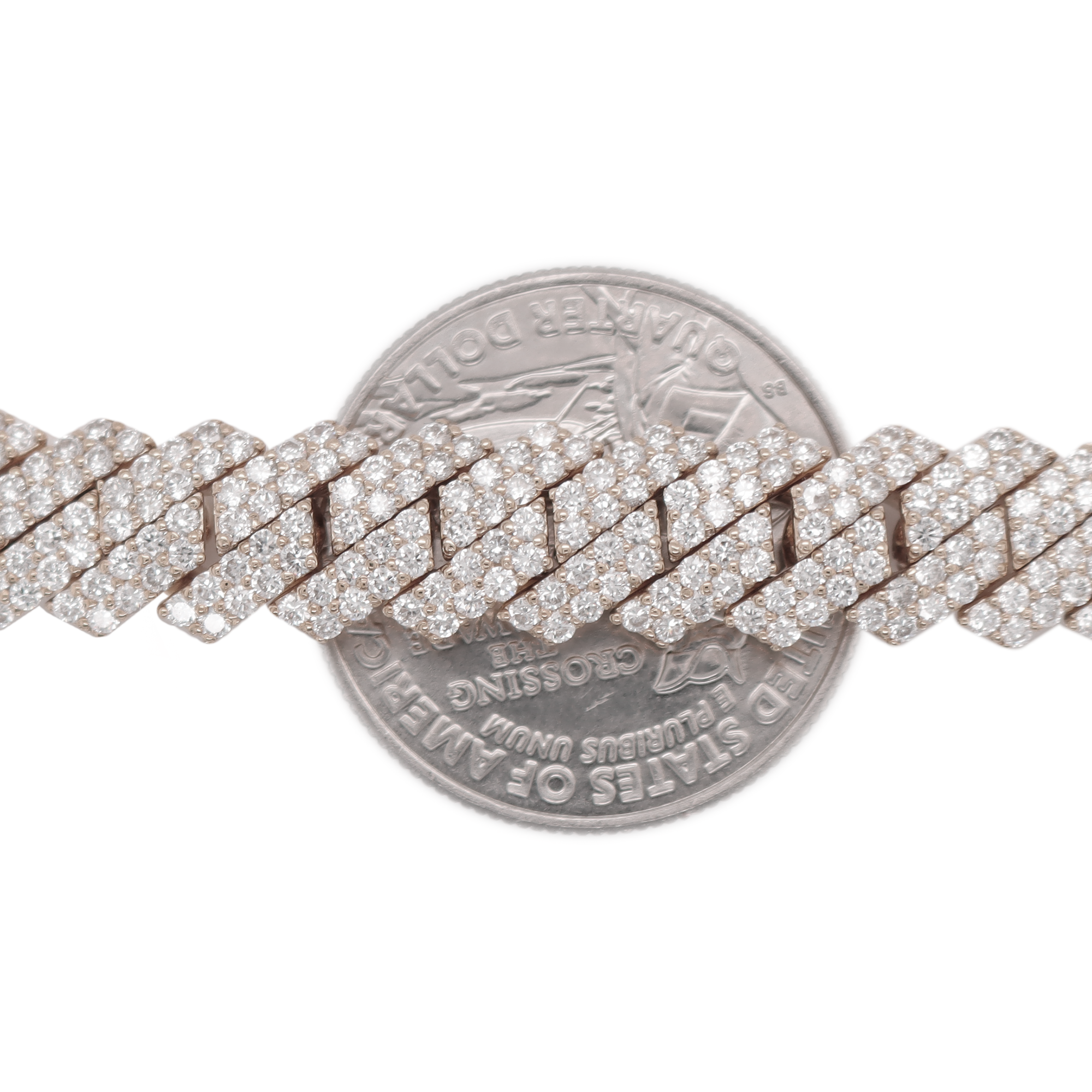 Miami Cuban Curved Diamond White Gold Bracelet 10.15 CT