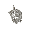 Outlined Jesus Diamond White Gold Pendant 3.92 CT