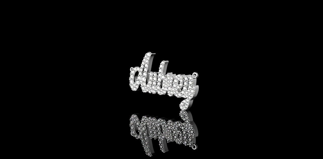 14K WHITE GOLD CUSTOM "AUBREY" STYLE DIAMOND PENDANT