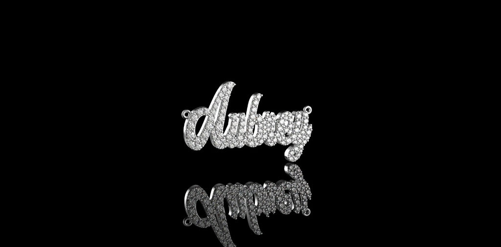14K WHITE GOLD CUSTOM "AUBREY" STYLE DIAMOND PENDANT