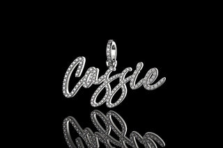 14k white gold custom "cassie" style diamond pendant