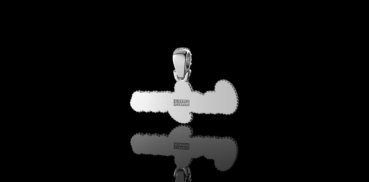 14K 2 TONE YELLOW AND WHITE GOLD DOUBLE LAYER CUSTOM "CAROLYNN" STYLE DIAMOND PENDANT