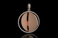 14k rose gold 360 rotating round diamond picture pendant