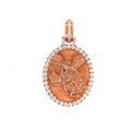 Angel vs Demon Diamond Oval Rose Gold Pendant 2.99 CT