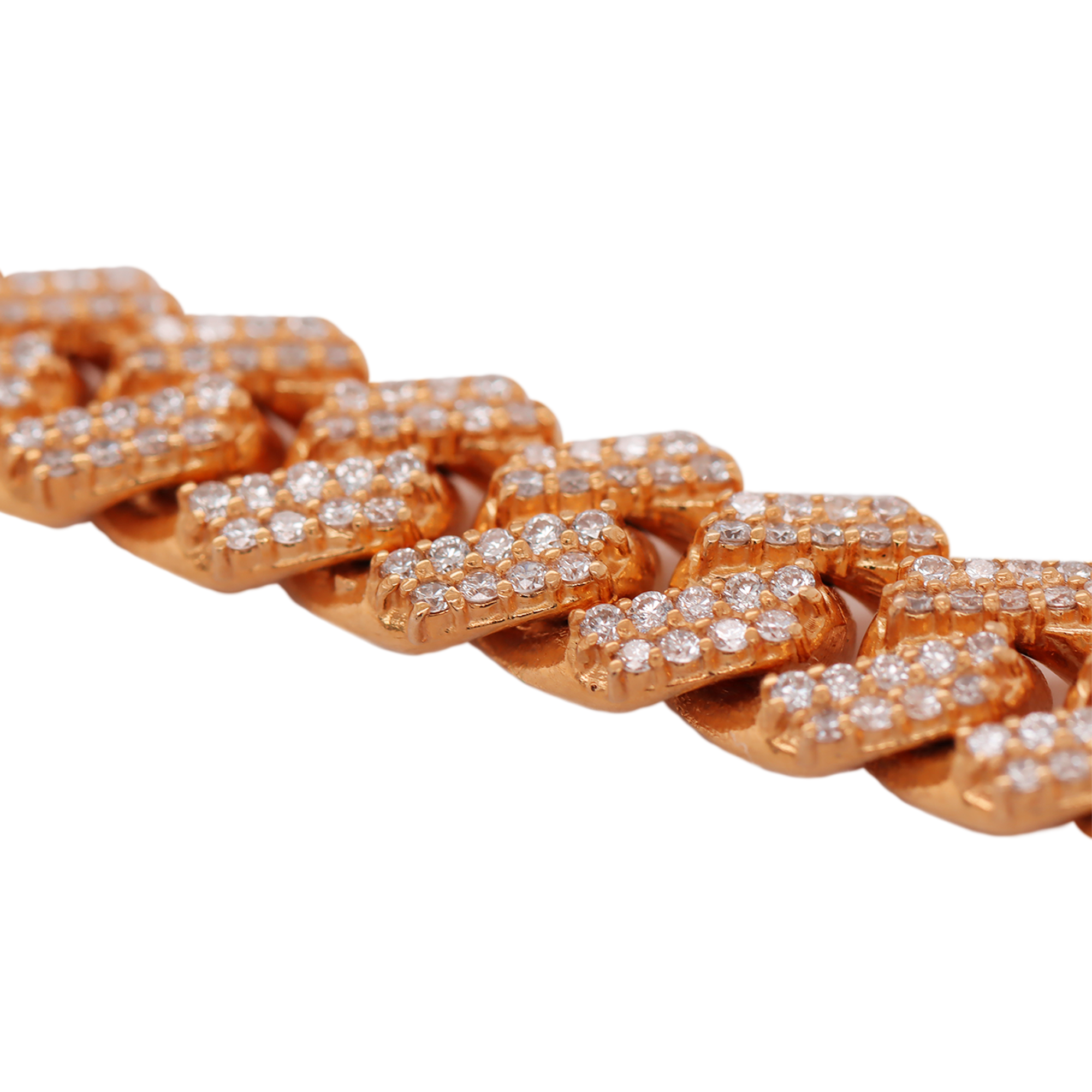 Miami Cuban Prong Setting Rose Gold Bracelet 6.78 CT