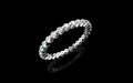18k white gold floating diamond shared prong eternity band