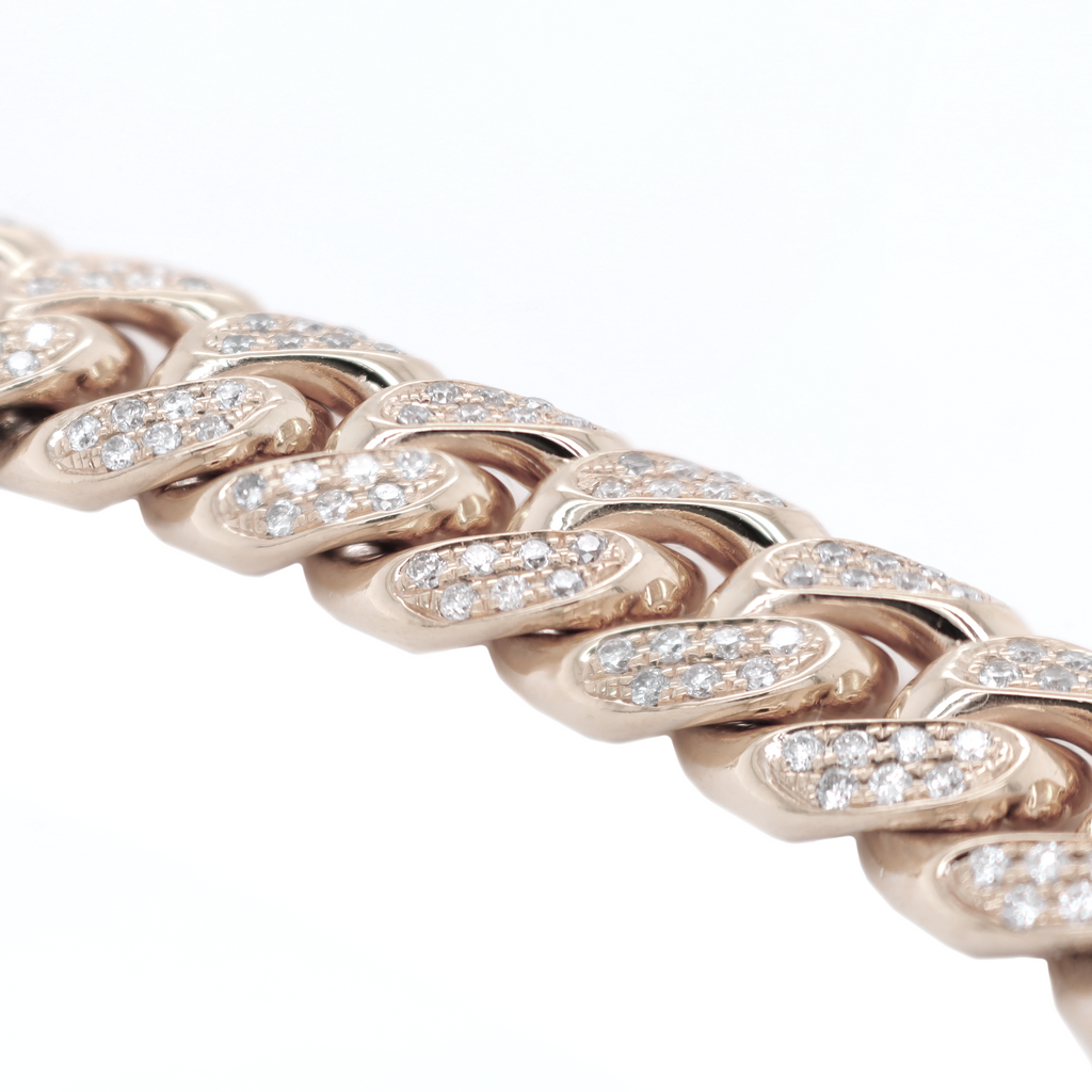 Miami Cuban Flower Setting Diamond White Gold Bracelet 7.00 CT