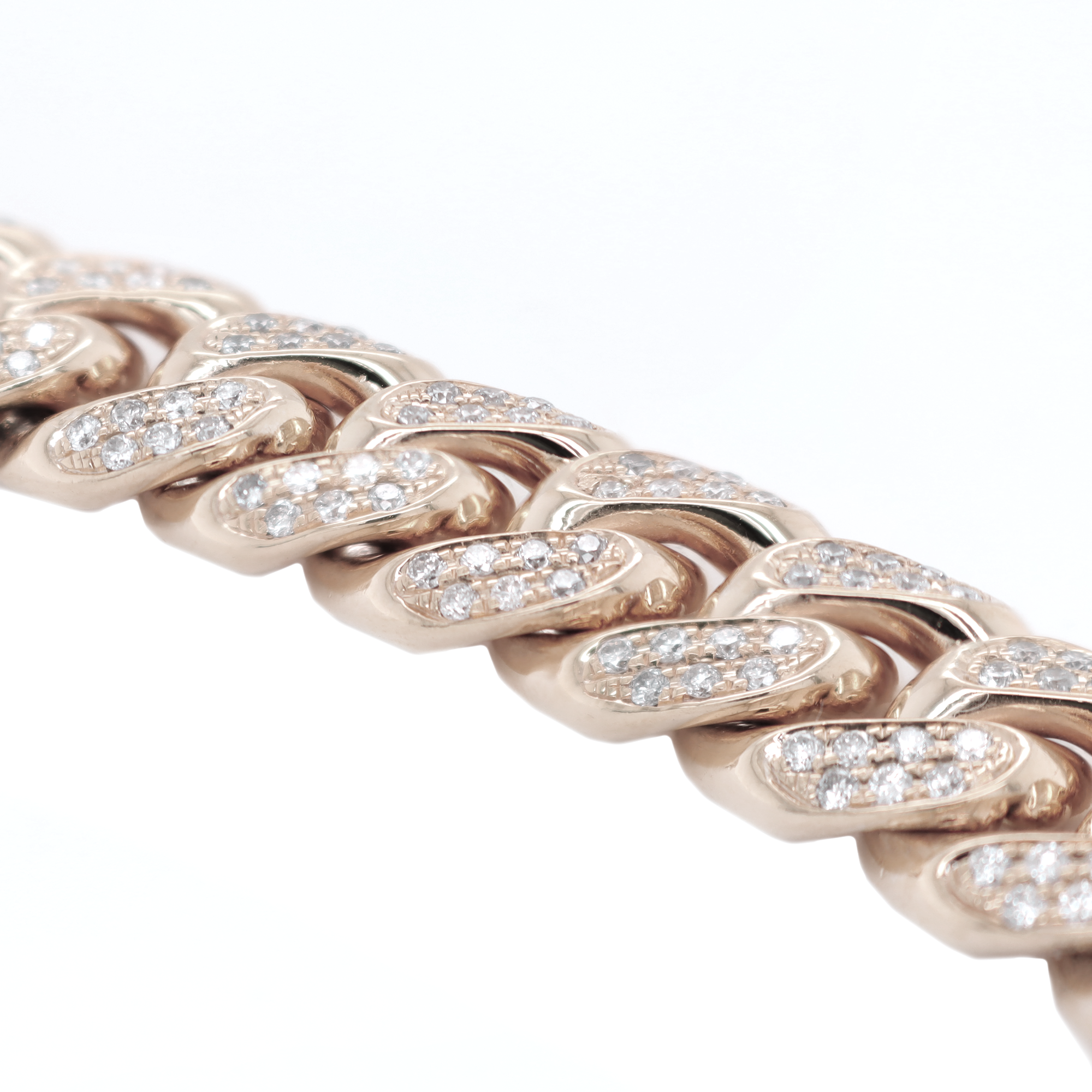 Miami Cuban Flower Setting Diamond White Gold Bracelet 7.00 CT