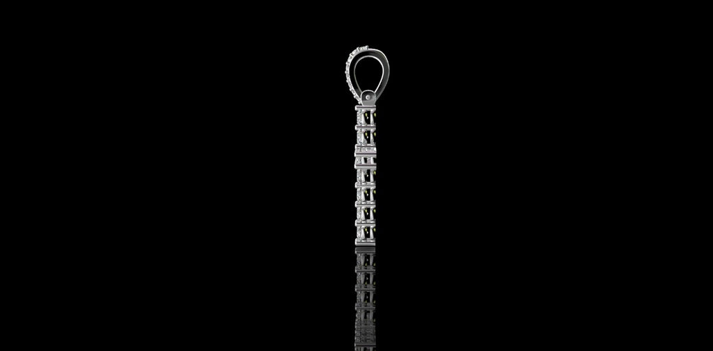 14k white gold diamond prong cross pendant