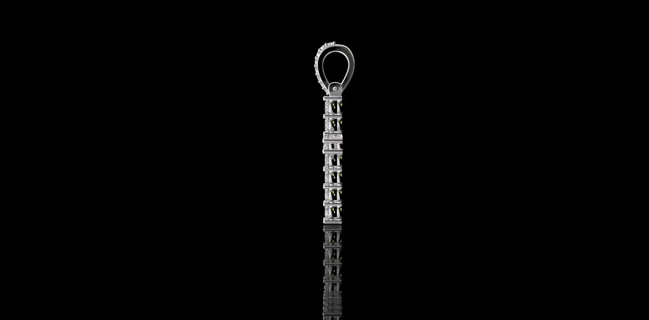 14k white gold diamond prong cross pendant