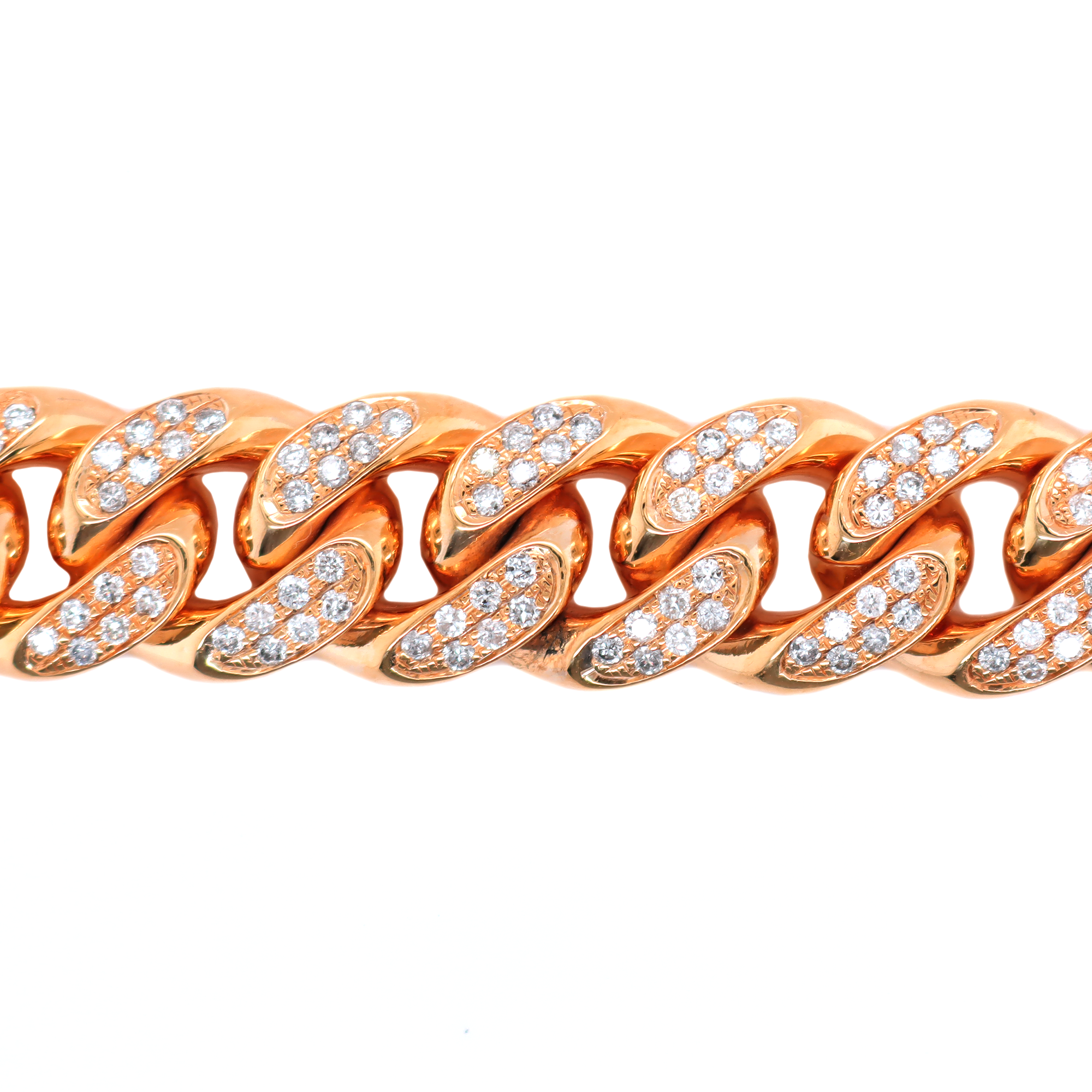 Miami Cuban Flower Setting Diamond Rose Gold Bracelet 7.00 CT