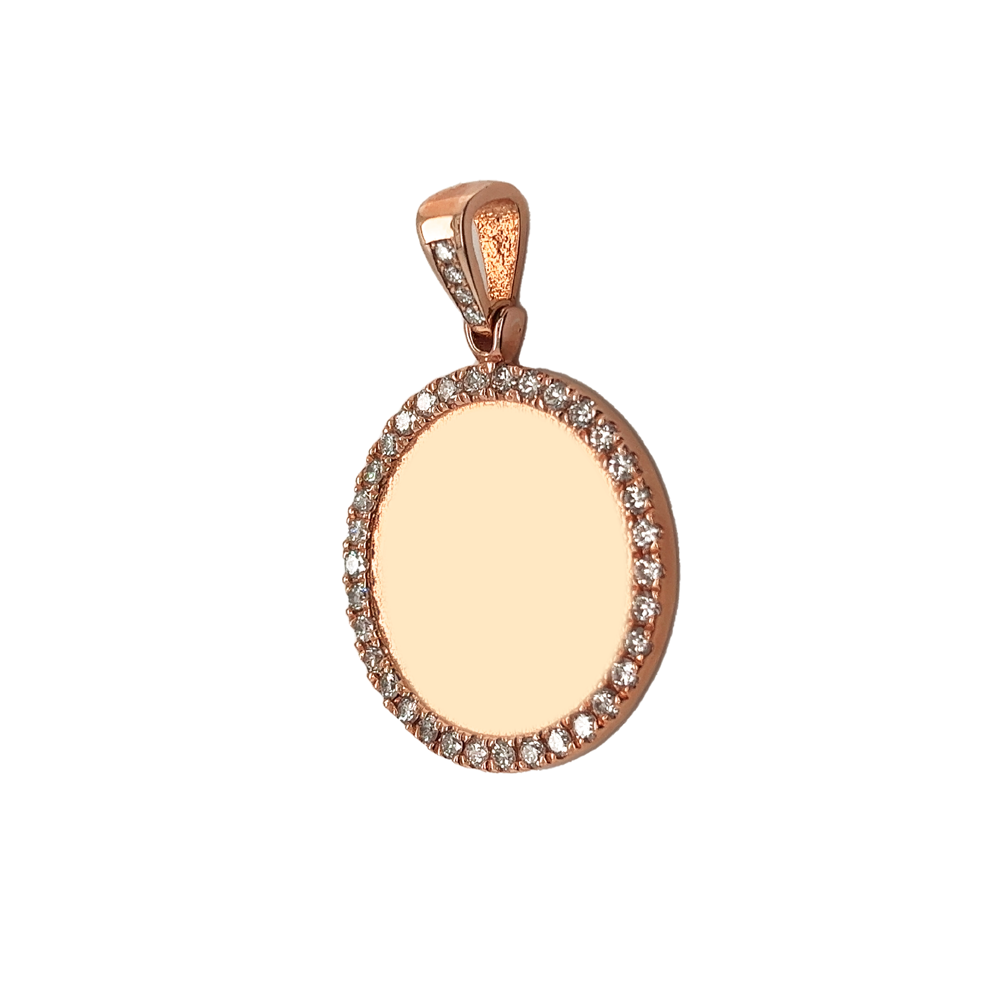 Medium Diamond Picture Rose Gold Pendant .87 CT