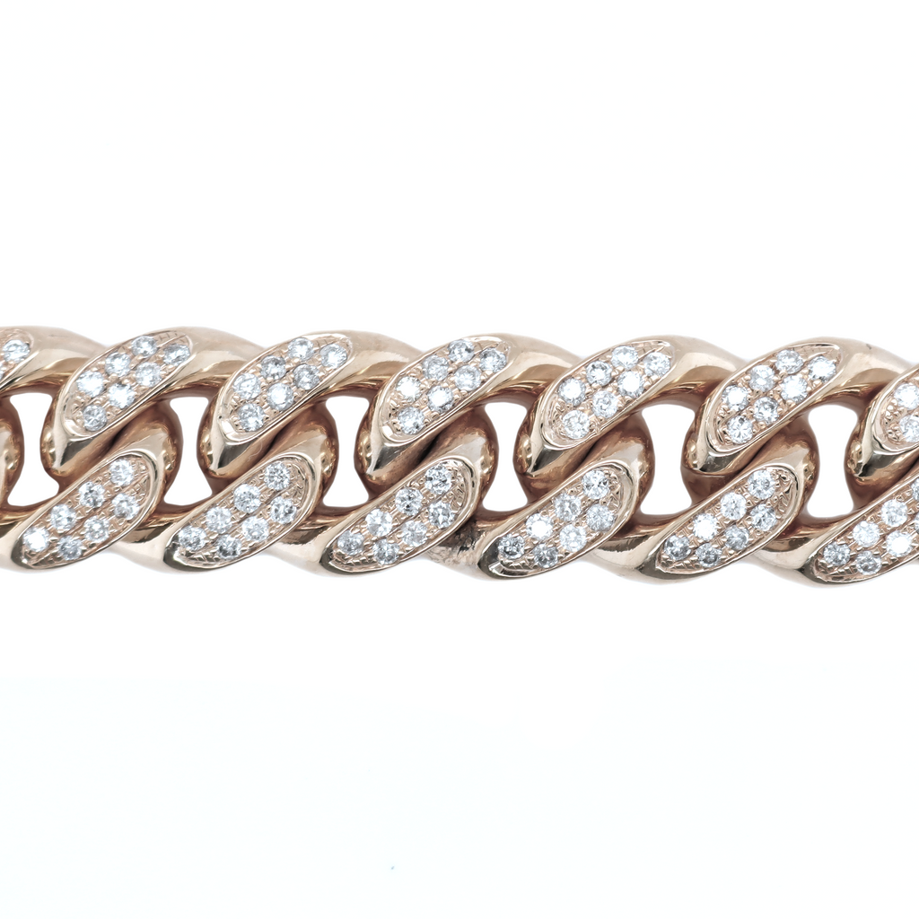 Miami Cuban Flower Setting Diamond White Gold Bracelet 7.00 CT
