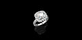18k white gold cushion halo diamond engagement ring 5.00cts