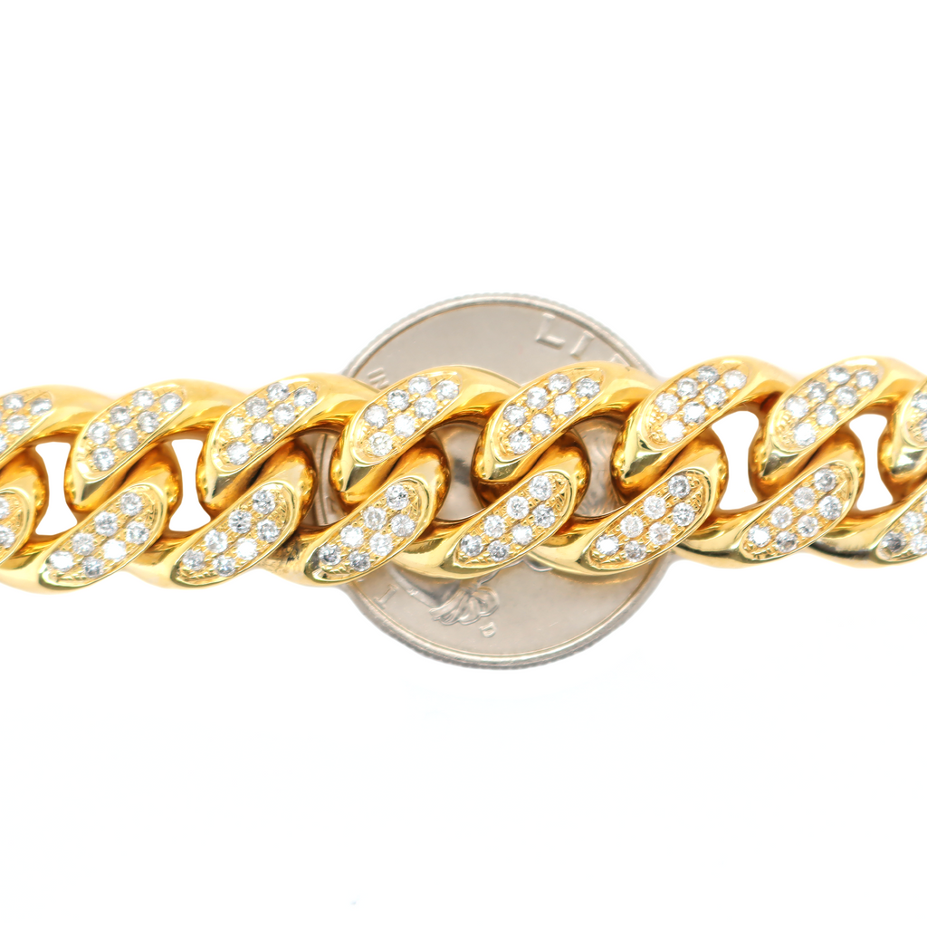 Miami Cuban Flower Setting Diamond Bracelet 7.00 CT