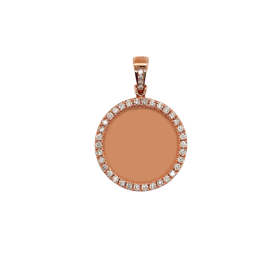 Medium Diamond Picture Rose Gold Pendant .87 CT
