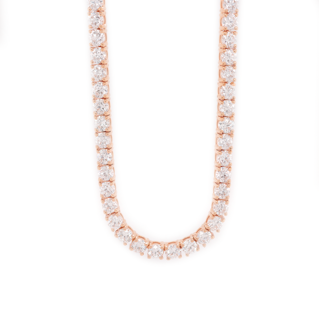 Diamond Tennis Rose Gold Chain 17.70 CT