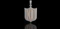 14K 2 TONE ROSE AND WHITE GOLD CUSTOM DOUBLE LAYER "KD" SHIELD STYLE DIAMOND PENDANT