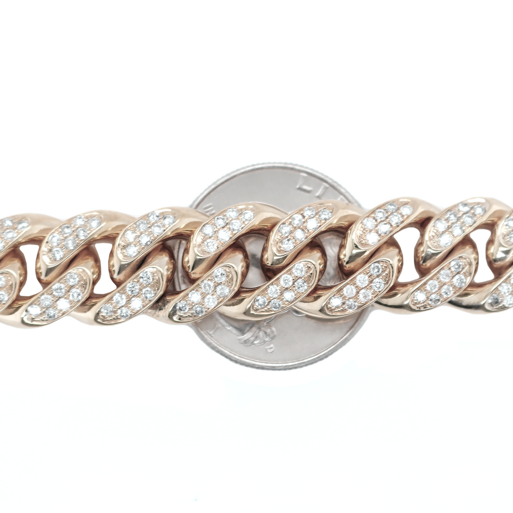 Miami Cuban Flower Setting Diamond White Gold Bracelet 7.00 CT