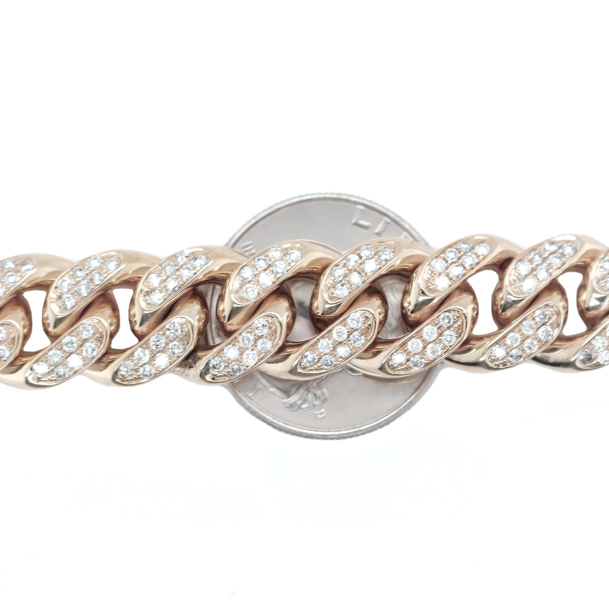 Miami Cuban Flower Setting Diamond White Gold Bracelet 7.00 CT