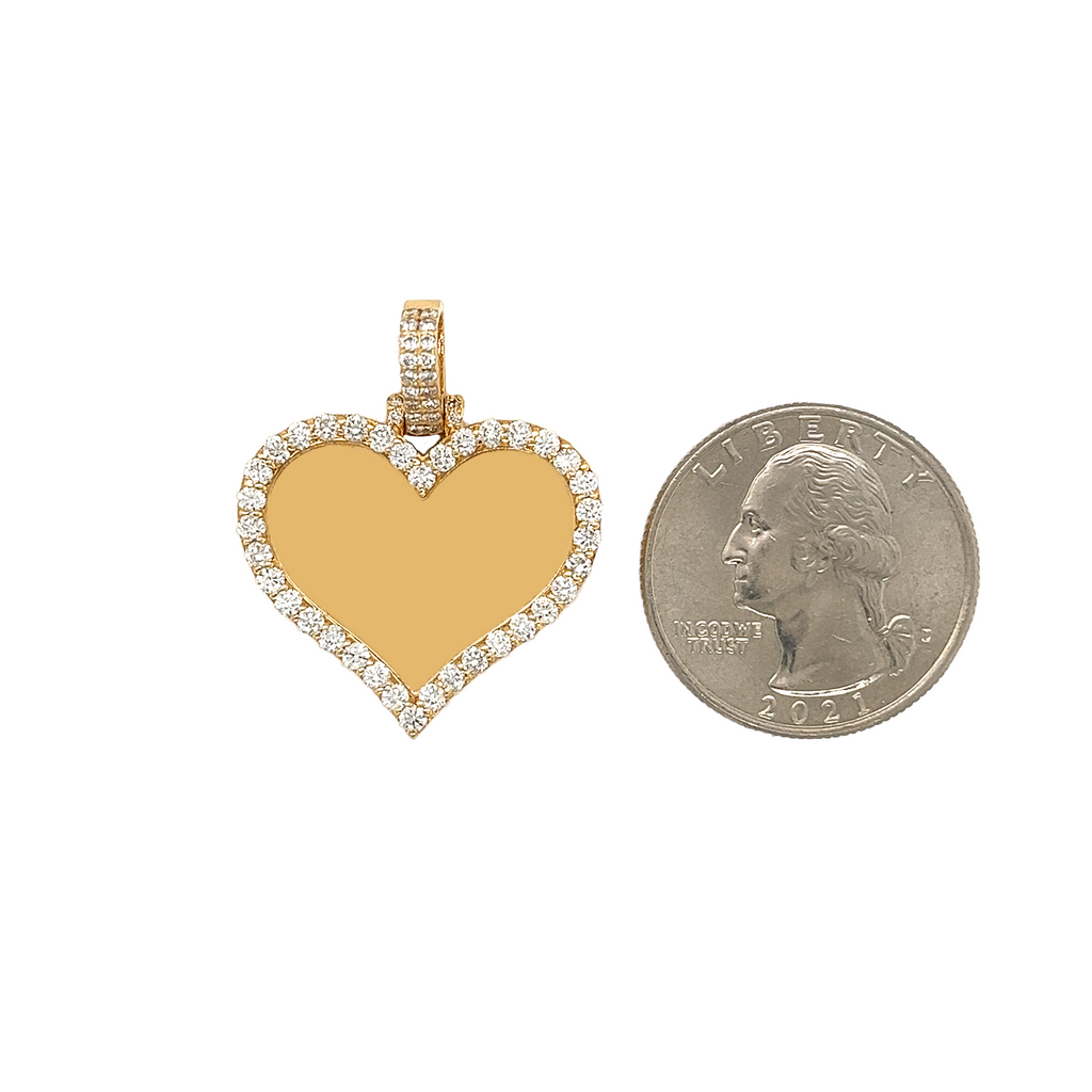 Small Diamond Picture Heart Pendant 1.17 CT