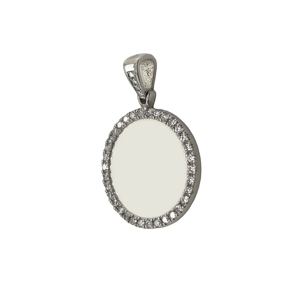 Medium Diamond Picture White Gold Pendant .87 CT