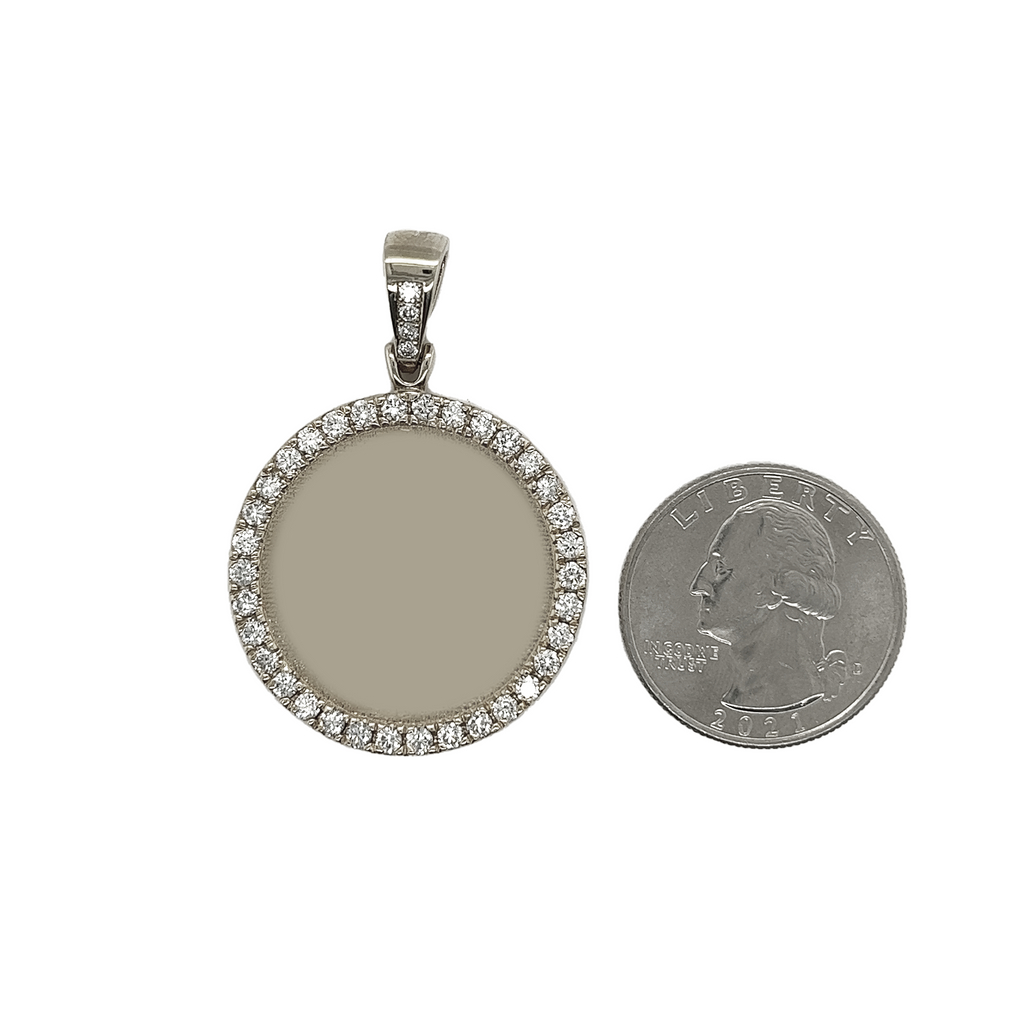 Medium Diamond Picture White Gold Pendant .87 CT