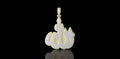 14k 2 tone yellow and white gold double layer diamond ALLAH Pendant