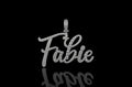 14k white gold custom "fabie" style diamond pendant