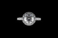 18k white gold custom round halo diamond engagement ring