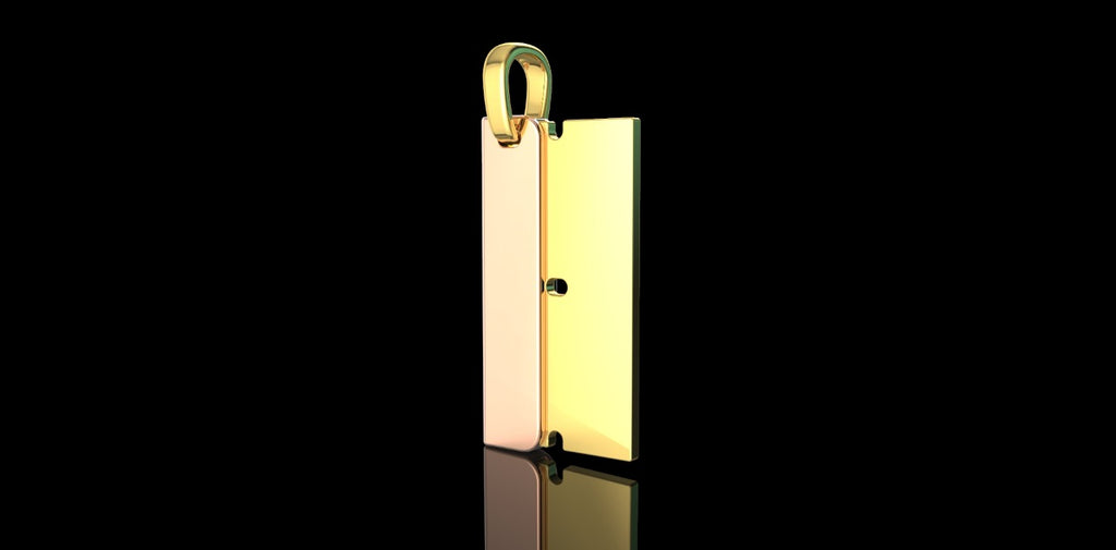 14K 2 TONE YELLOW AND ROSE GOLD RAZOR PENDANT