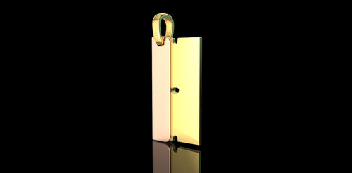 14K 2 TONE YELLOW AND ROSE GOLD RAZOR PENDANT