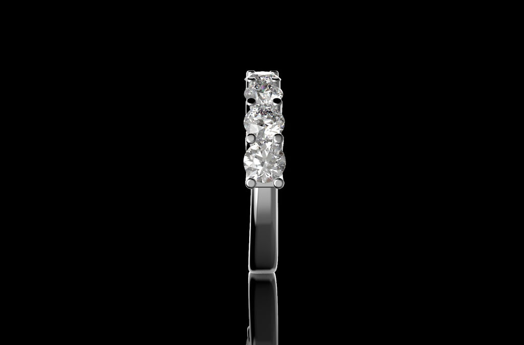 14k white gold 9 stone diamond wedding band 1.60cts