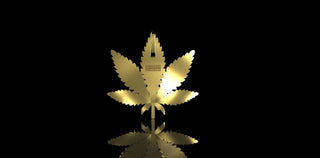 14k yellow gold custom marijuana leaf diamond pendant