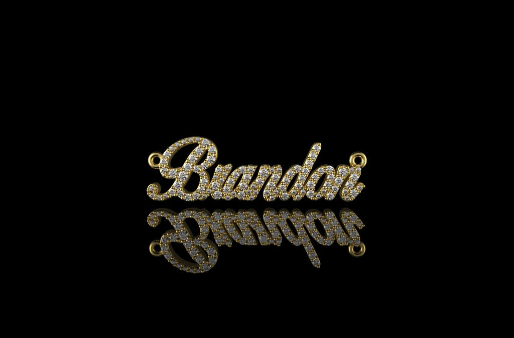 14k yellow gold custom "brandon" style diamond pendant