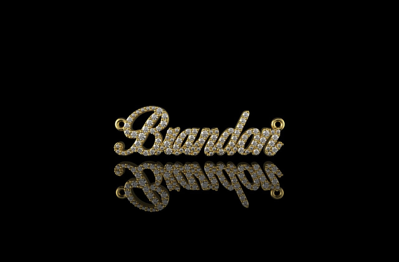 14k yellow gold custom "brandon" style diamond pendant