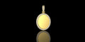14K YELLOW GOLD SMALL OVAL SHAPE DIAMOND PICTURE PENDANT