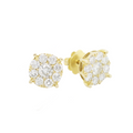 Large Cluster Diamonds Earrings 1.45 CT