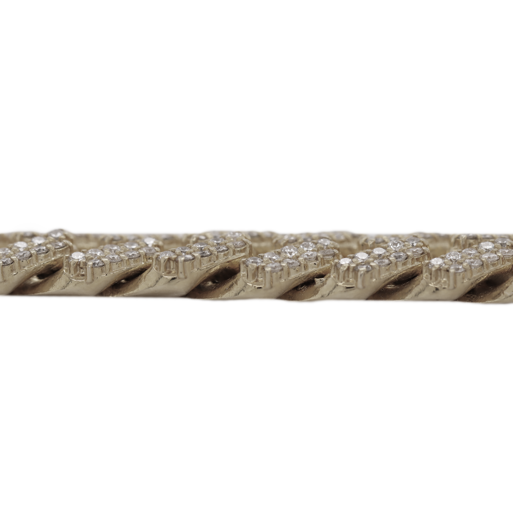 Miami Cuban Prong Setting White Gold Bracelet 6.78 CT