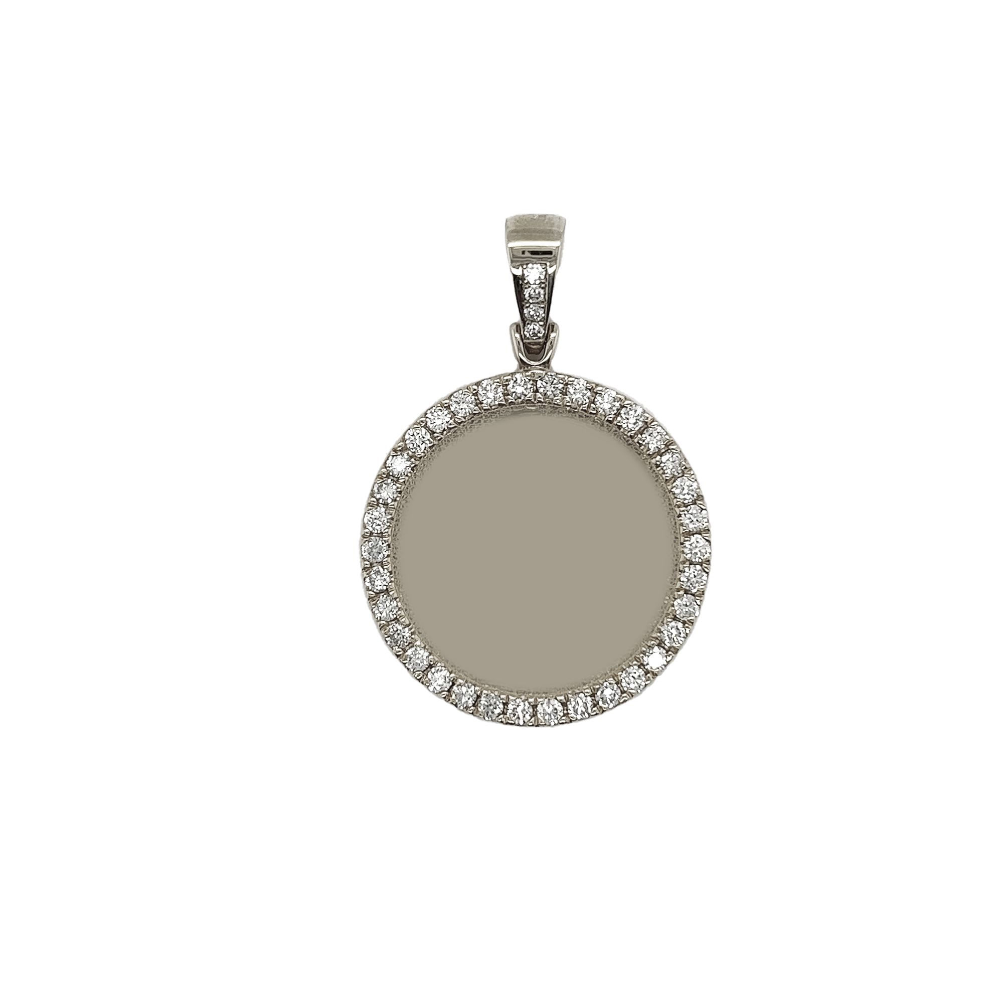 Medium Diamond Picture White Gold Pendant .87 CT