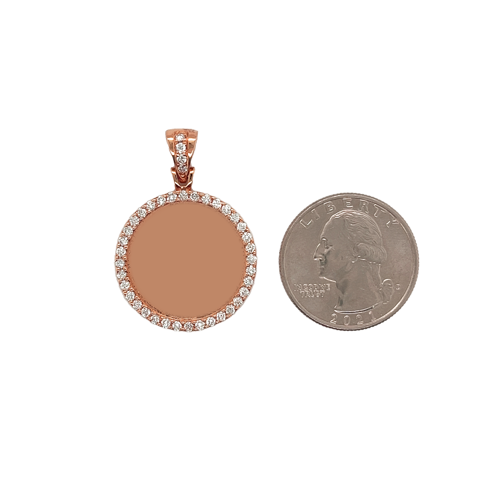 Small Diamond Picture Rose Gold Pendant 1.62 CT